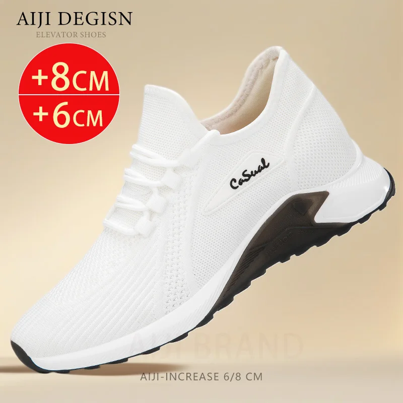 Tênis CALTO Masculino Que Aumenta A Altura - 6 Cm A Mais, Branco, Conforto E Estilo
