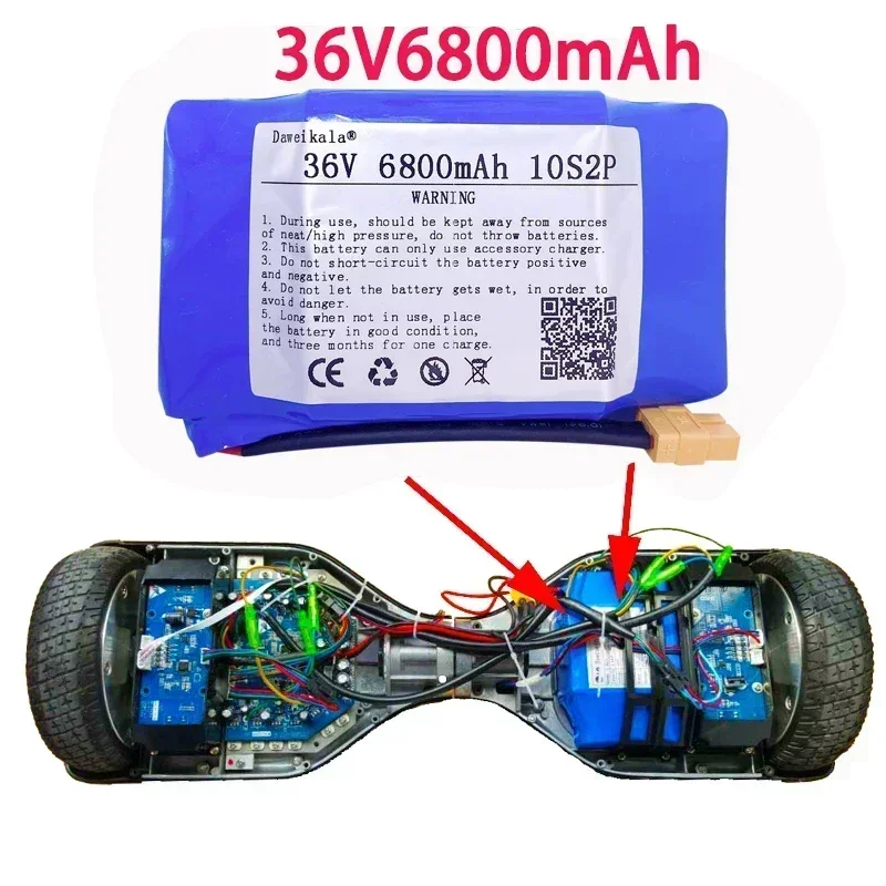 

100% Original 36v 6.8Ah lithium battery 10s2p 36v Battery 6800mAh lithium ion pack 42V 6800mah scooter twist car battery
