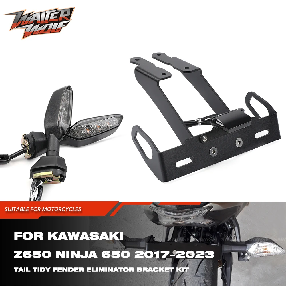 Z650 Tail Tidy Fender Eliminator Cornice Di Registrazione Staffa Targa Per Kawasaki Ninja 650 Z 650 Led Indicatore Di Direzione