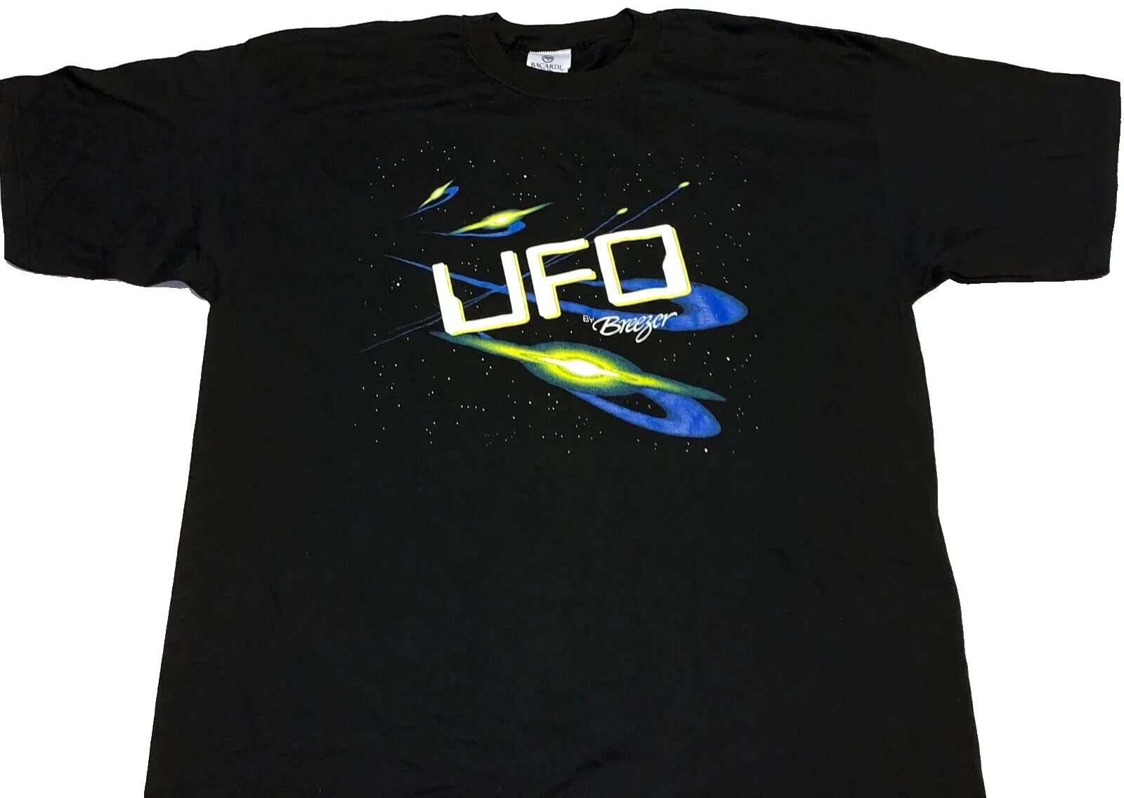 Rare Vintage 2000S Ufo By Breezer Bacardi Malt Beverage T Shirt New Xl Maniche Lunghe O Corte