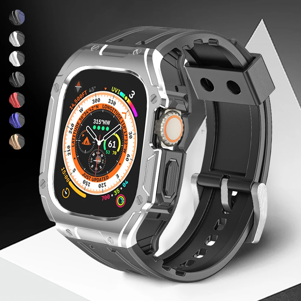 

Luxury Sports Band for Apple Watch Ultra 49mm TPU Case Strap for iWatch ultra 49 Modification Kit Full Protective Cover Bracelet