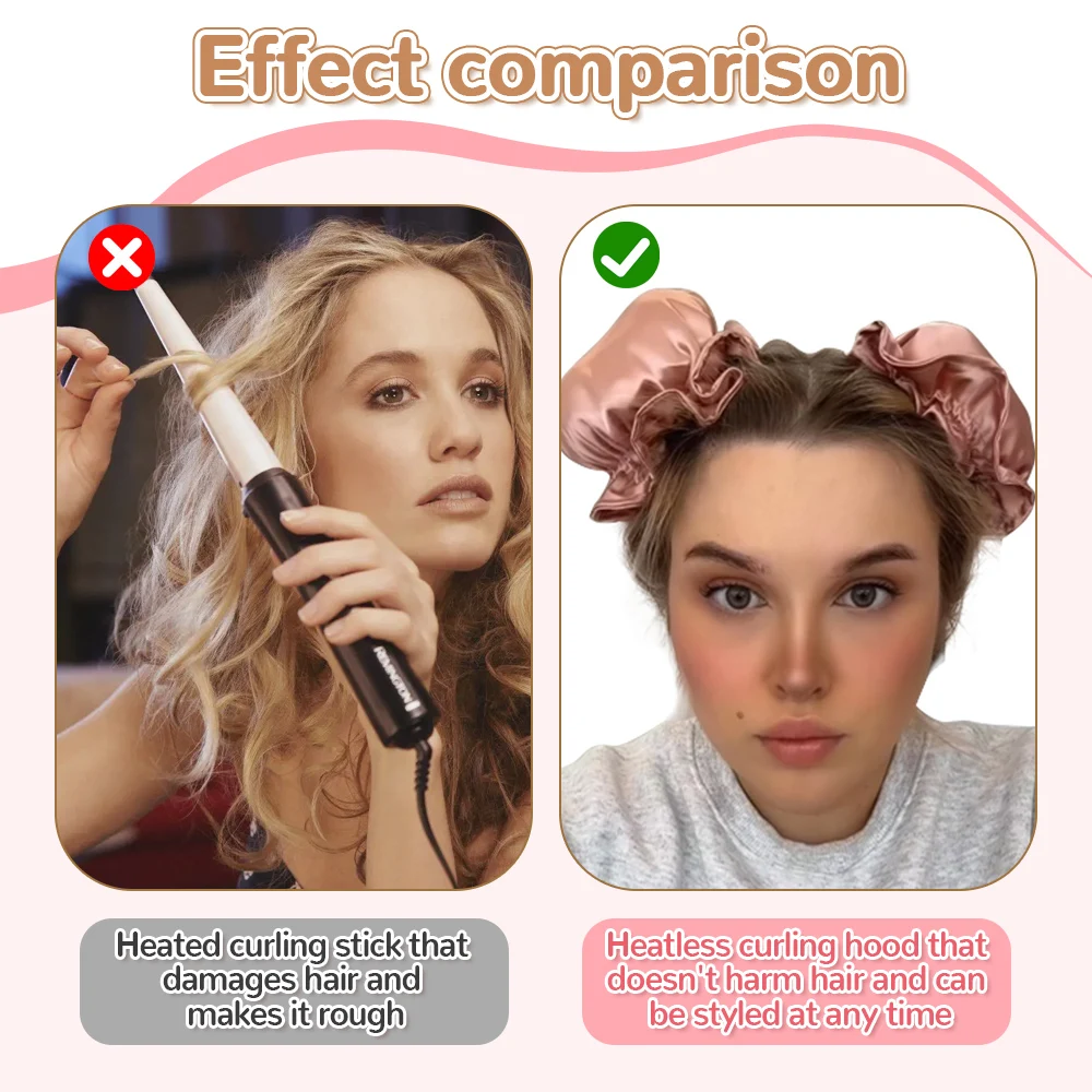 Heatless Curling Rod Silk Curls Soft Hair Rollers Sleeping Headband Lazy Hair Curlers Wave Form Curling Styling Tools Hair Styling Tool Hair Curling Tools
