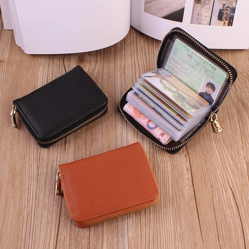 Woman Short Wallets PU Leather Coin Purses Large-capacity Card Holder Woman  Small Zipper Wallet with Card Slots - AliExpress