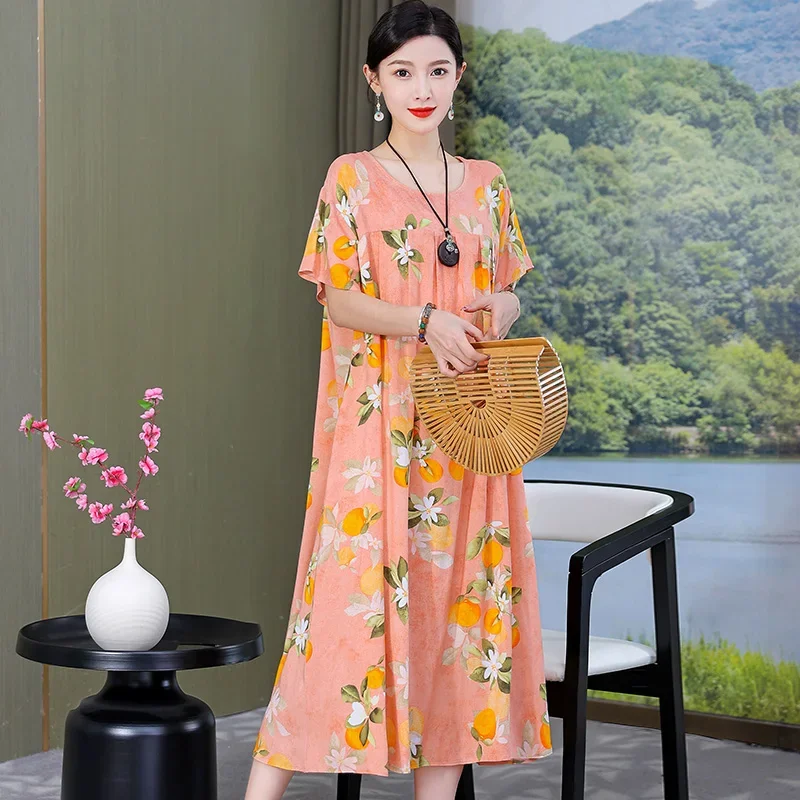 chinese dress ladies Loose Linen Maxi Dress from NikkaPlace