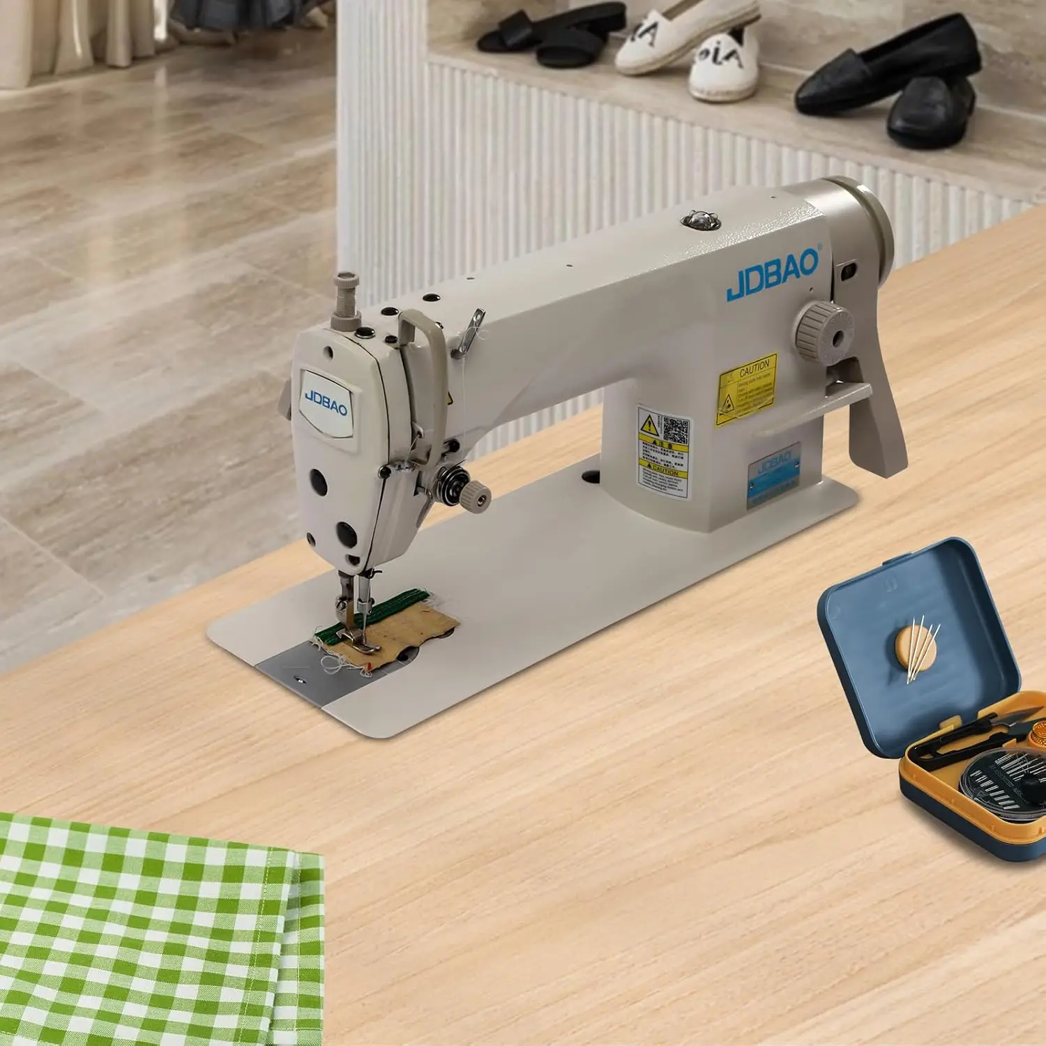 110V 550W Heavy Duty Sewing Machine Countertop Thick Stuff Sewing Machine With Large Double-Thread Rotary Hook For Sewing Jeans 5