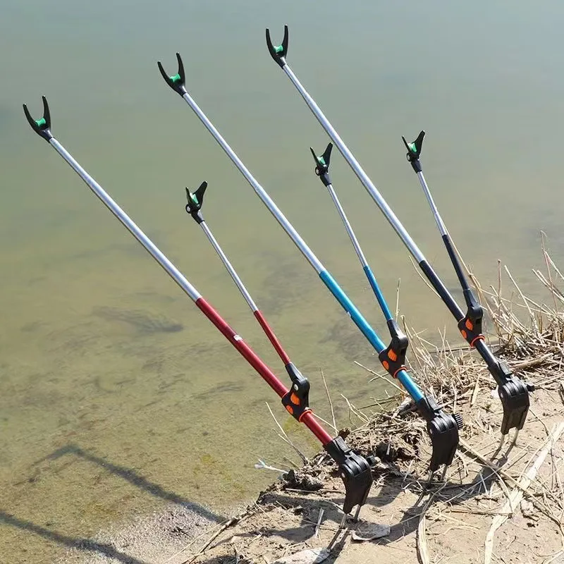 Fishing Rod Bracket New Type Stainless Steel Thickened Telescopic 1.7-Meter Bracket Fishing Rod Dual-Purpose Fishing Tool