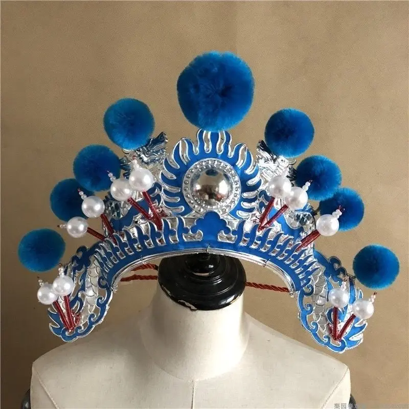 Chinese Art movies Peking Opera Headdress Wedding Drama Mascot Costume Bride Crown Queen Carnival Women Lady Performance Stage