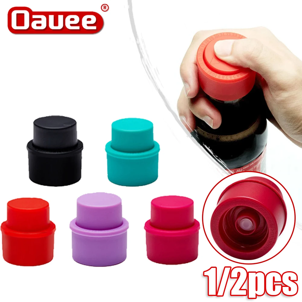 1/2Pcs New Bottle Stopper Inflatable Airtight Soda Cap Frizzy Drink Sealer Caps Reusable Bottle Pump Cover Carbonation Keeper