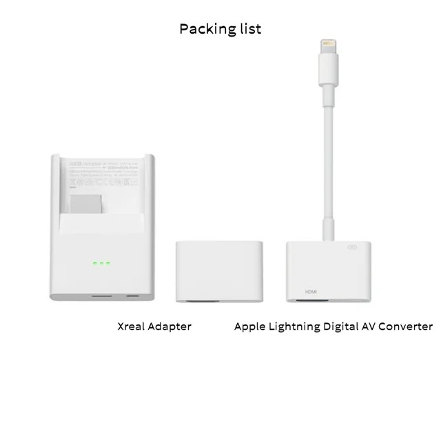 Xreal Air iPhone Adapter Connects Lightning Xreal Nreal HDMI
