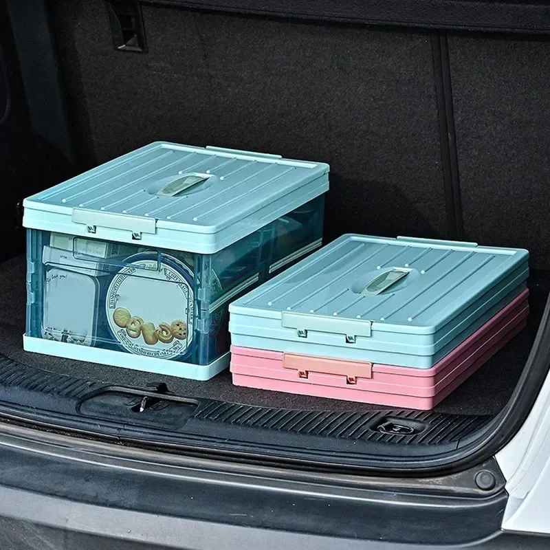 Transparent Car Trunk Storage Box Household Car Luggage Organizer Box Plastic Finishing Box Glove Box Grocery Storage Container
