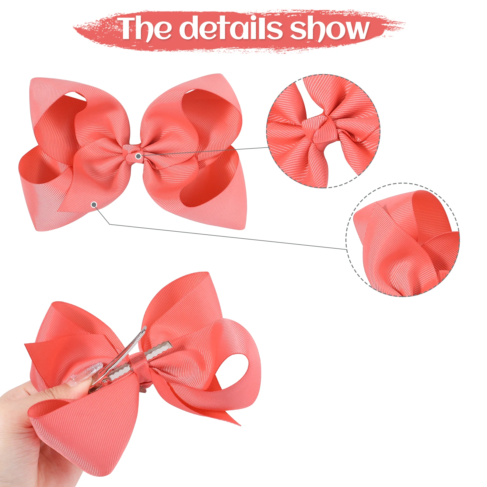20pcs Sweet Random Color Bow Hair Clip Sets for Women Girls Handmade Bows Hairpins Holiday Hair Clip Baby Hair Accessories Gifts 5