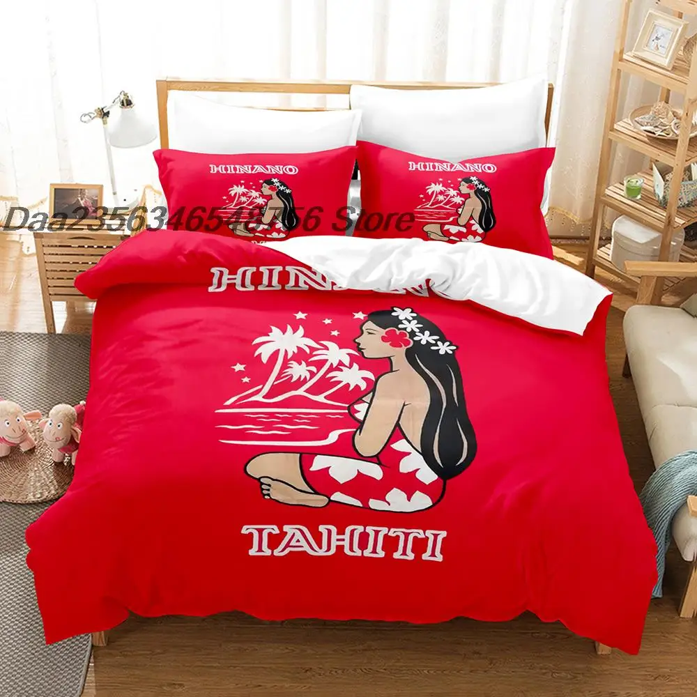 New Hinano Tahiti Logo Bedding Set Single Twin Full Queen King Size Bed Set Aldult Kid Bedroom Duvetcover Sets Bed Sheet Set 2
