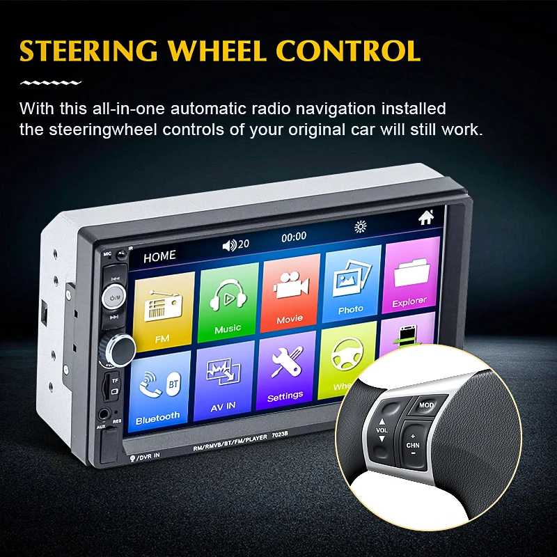 

Multimedia Universal 2 DIN Car Radio Mp5 Player 7" Android Auto Stereos Touch Screen Bluetooth MirrorLink USB Audio Accessories
