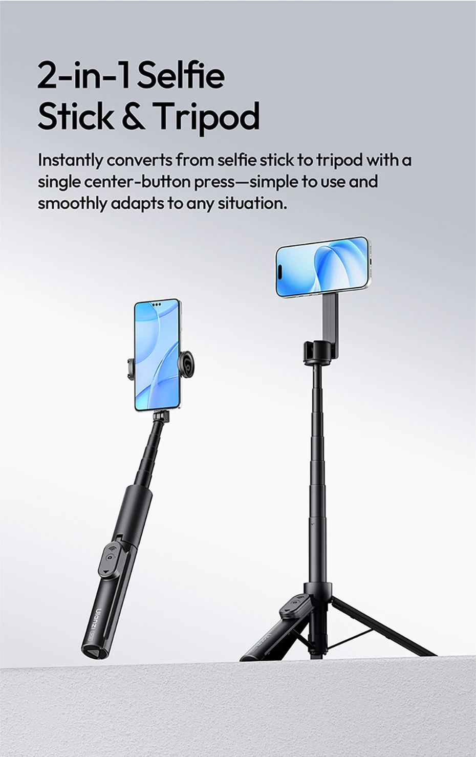 Ulanzi SK26 Portable Selfie Stick with Phone Holder description image 10