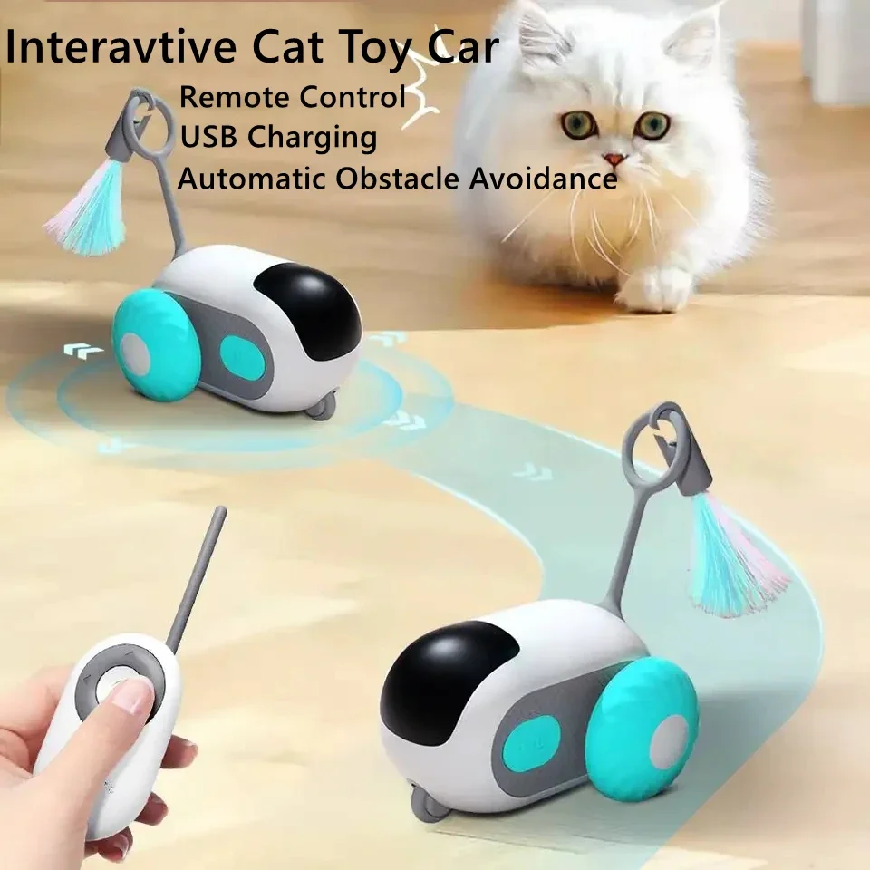 

Remote USB Intelligent Teaser Stick Automatic Cat Electric Dogs Rechargeable Smart Control Car Toys Sports Pet Play Interactive