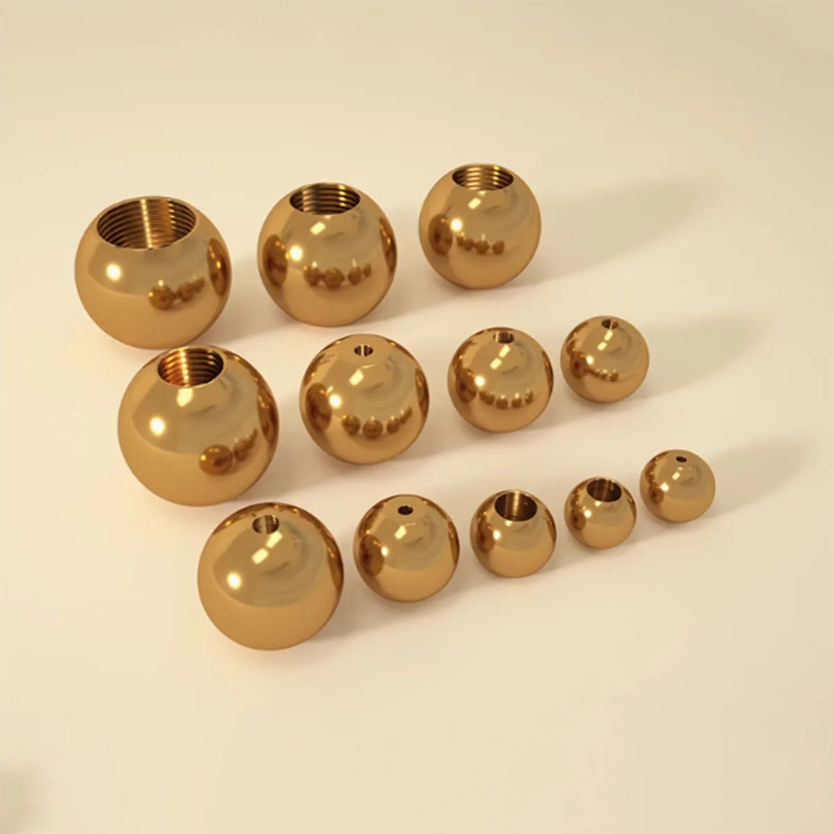 Internal Thread Spherical Nut M6M8M10M12 Pure Brass Bald Head Plug Decorative Screw Cap Lighting Fixture Accessories