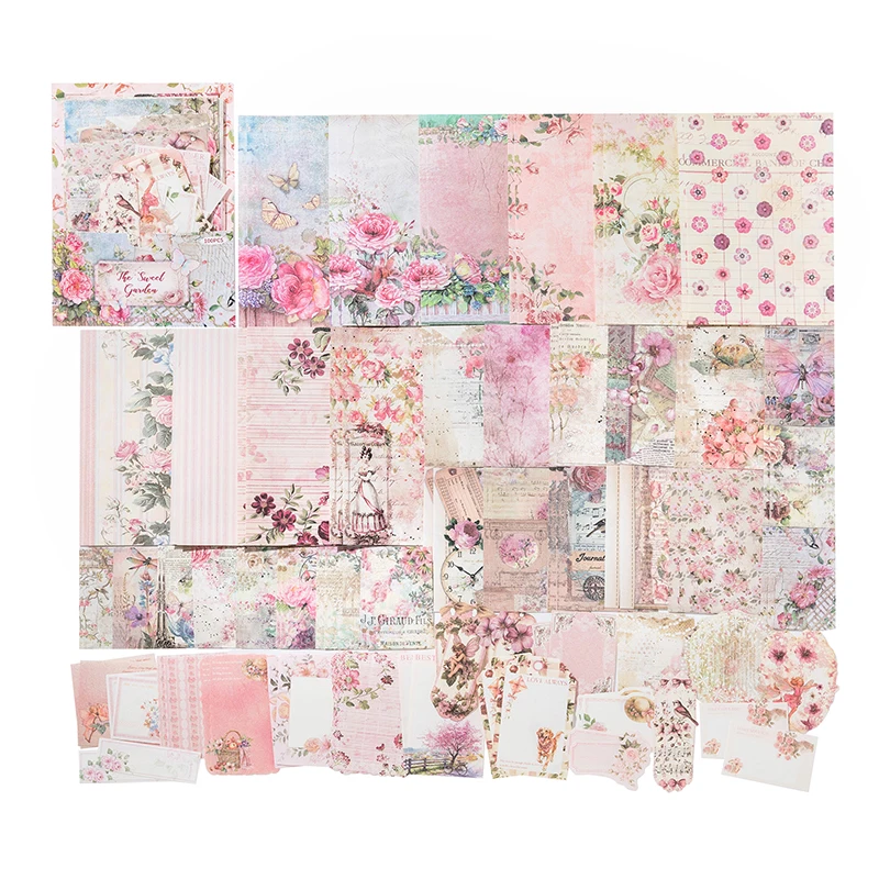Deco Scrapbook Collage Background Paper Pack - 100pcs Creative DIY Craft Paper
