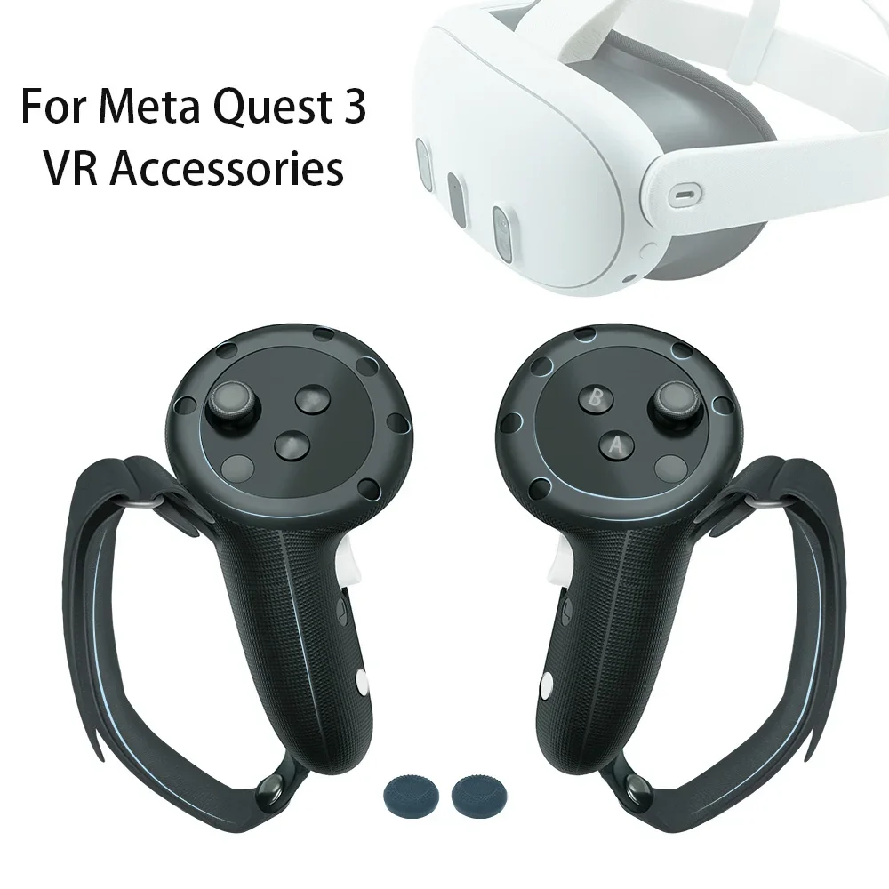 VR 액세서리 조이스틱 컨트롤러 그립, 퀘스트 3 그립 커버, 낙하 방지 그립 ..