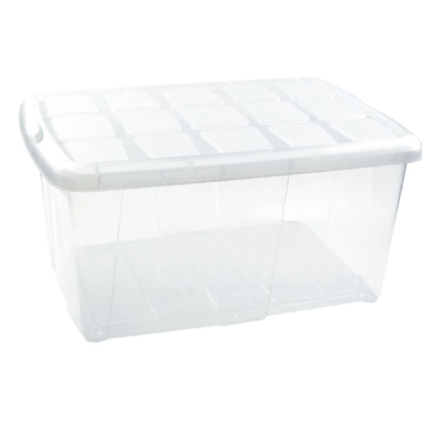 Tradineur - Caja de plástico transparente Nº 18, 60 litros, contenedor de  plástico para almacenamiento con tapa, interior y ext - AliExpress