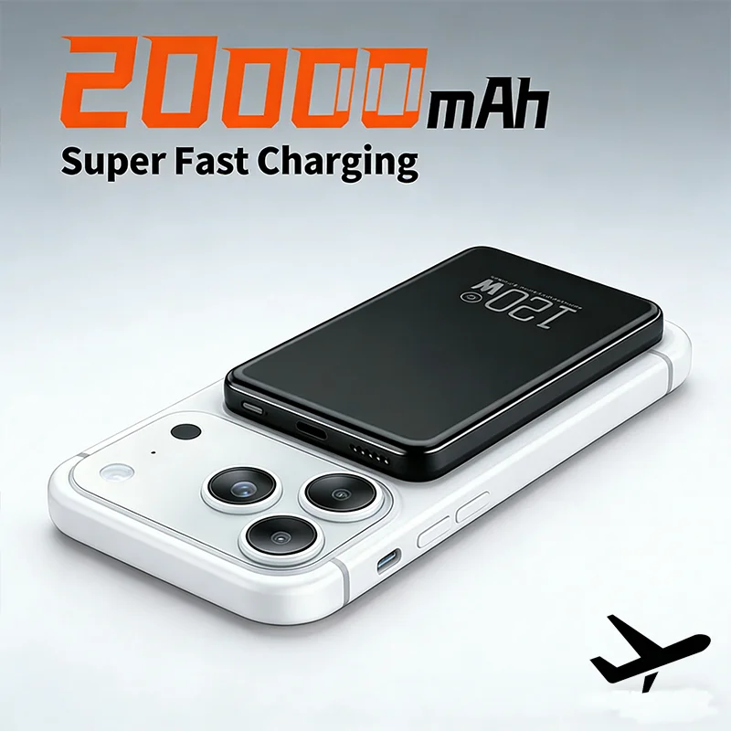 20000mAh Thin Portable Magnetic Wireless Power Bank PD22.5W Fast Charging External Battery For Magsafe For IPhone Samsung_voghion.com
