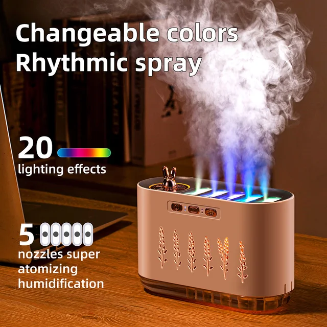 7 Colors LED Mist Humidifier Night Light Quiet Aroma Diffuser with 5 Nozzle Spray Cool Air Purifier Oil Diffuser for Home Office 1