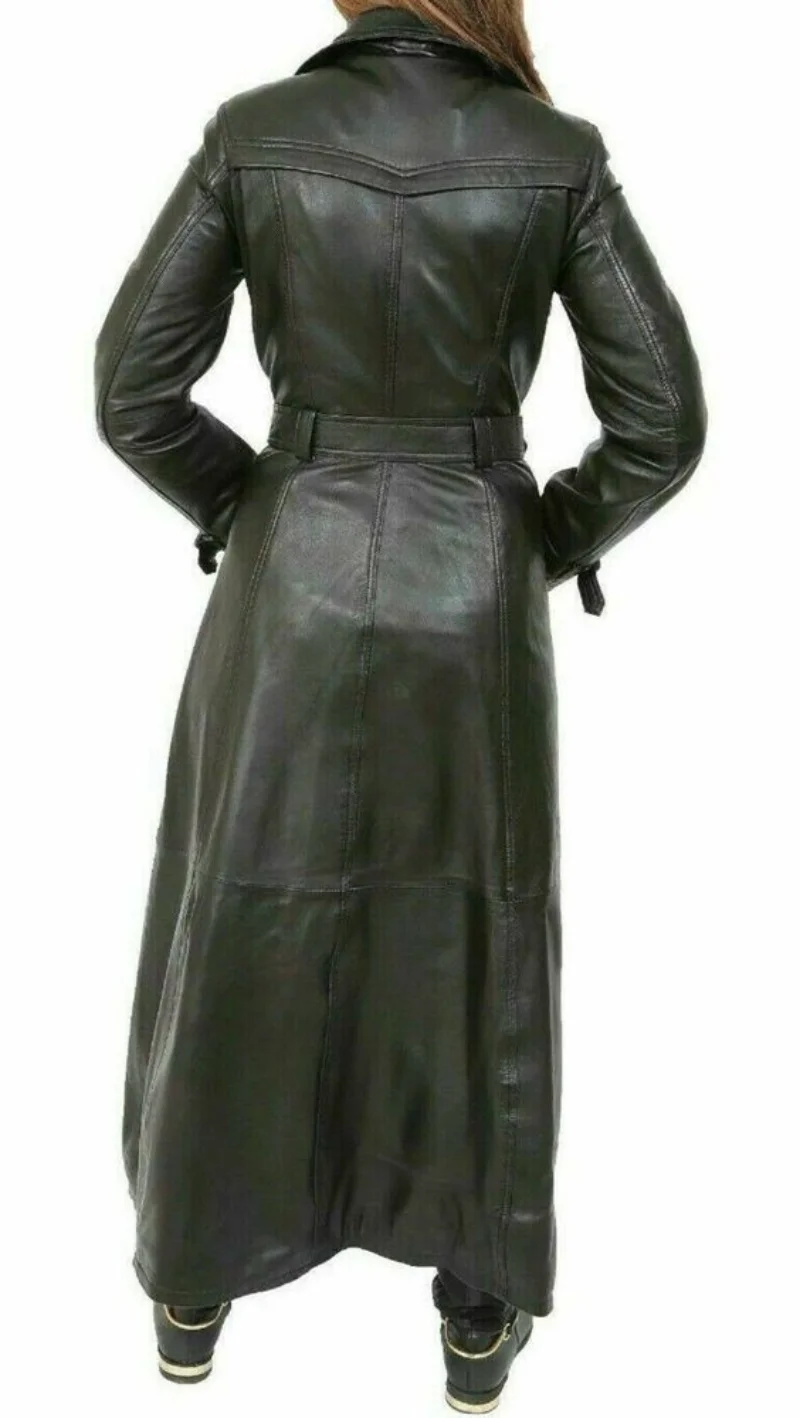 Women's Leather Coat Genuine Leather Casual Wear Sexy Long Trench Coat Leather Jacket