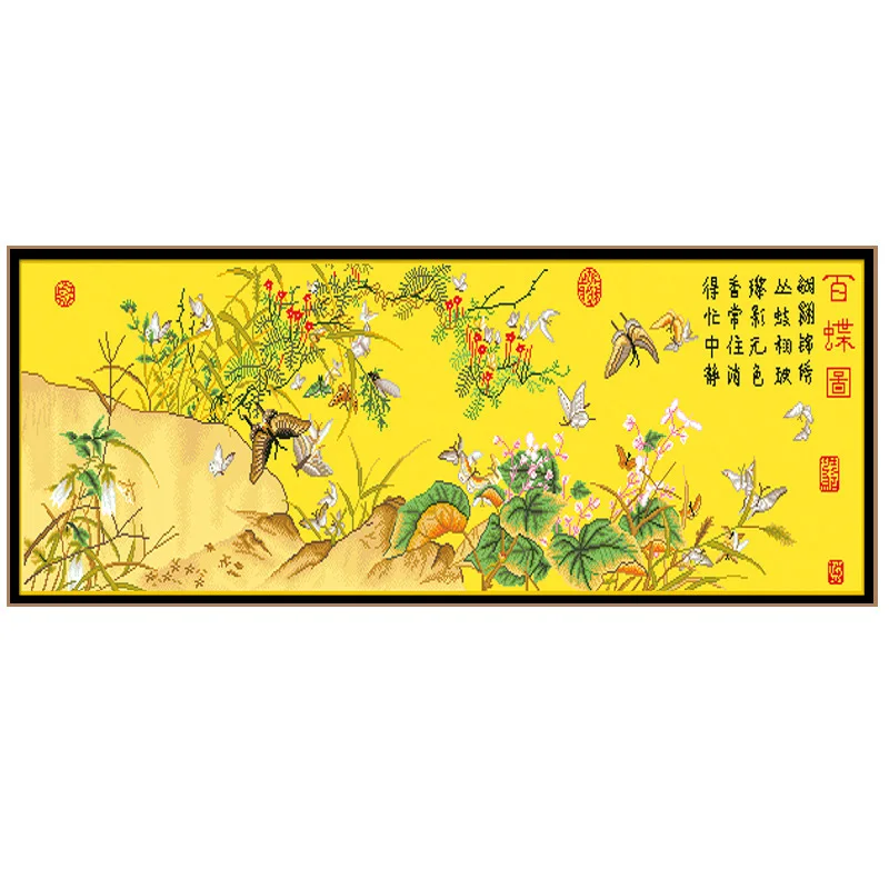 

Butterfly Flowers Needlework,DIY Living Room Cartoon Cross stitch,Sets For Embroidery kit Full Large Size