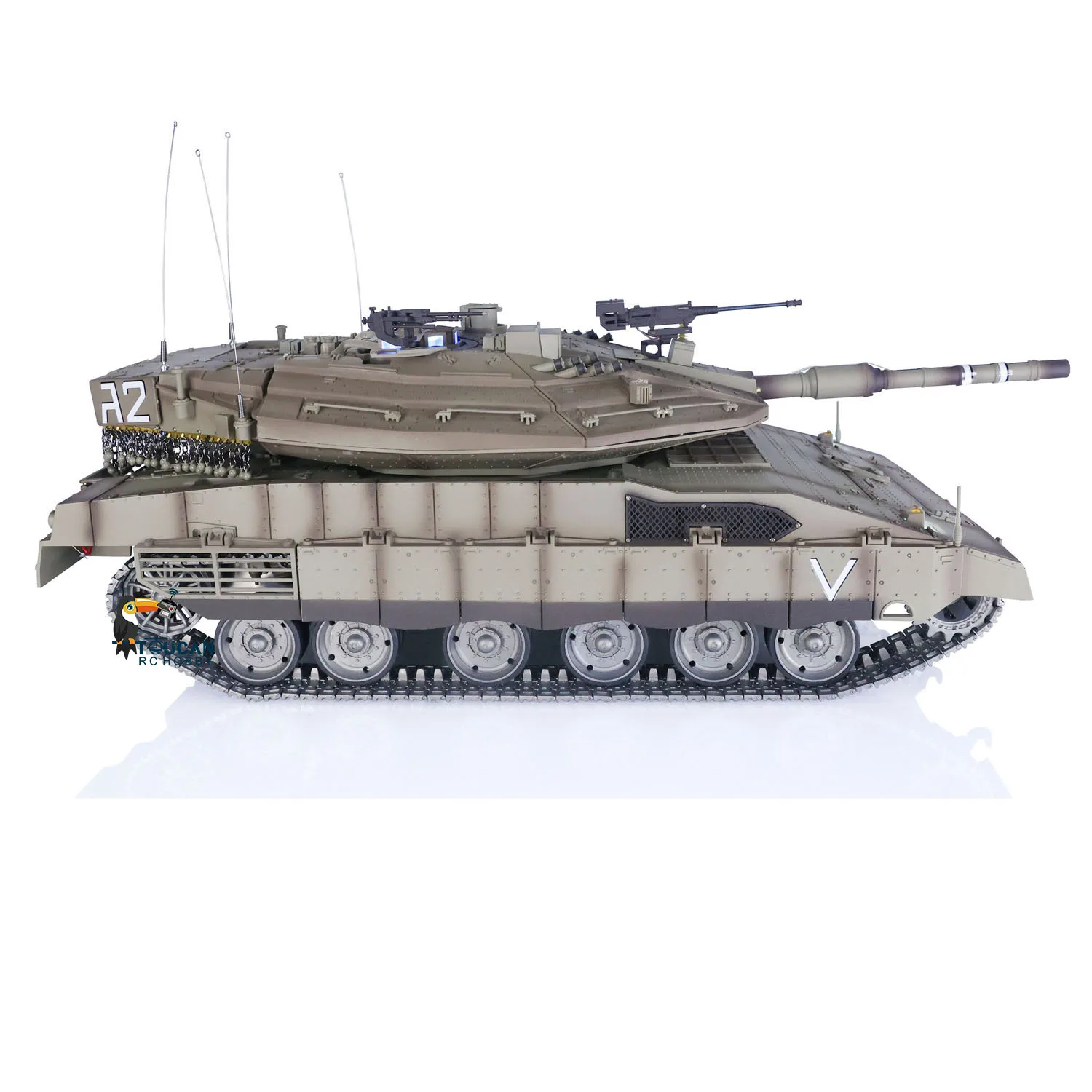 Merkava Heng Long 1/16 RC Battle Tank IDF TK 7.1 MK IV Full Metal Chassis Barrel Recoil Laser Aiming Light Model Toy TH22666 4