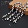 Solid 925 Sterling Silver 7mm Necklace Coffee Bean Chain for Men Retro Antique Punk Style Fine Jewelry 2