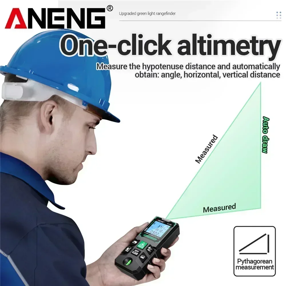 Laser Tape Measure ANENG G120 Laser Distance Meter 40M/70M/100M/120M Rangefinder Electronic Ruler Useful Measurement Tool