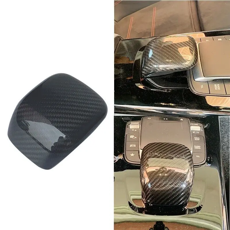 

Carbon Fiber Car Gear Shift Knob Trim Interior Accessories For Mercedes Benz CLA180 200 A35 A45 C118