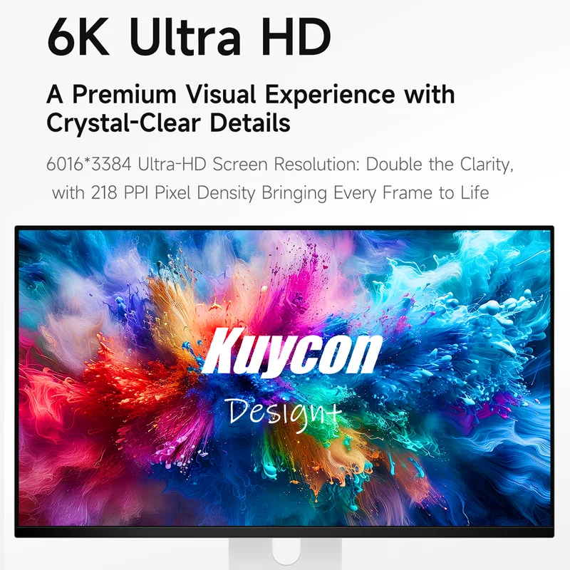 KUYCON G32X 6K 신제품 6106x3384 PC 사무용 32인치 모니터 대형 무광 소프트 라이트 디스플레이 모니터