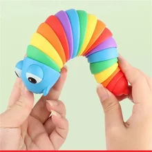 

Kawaii 3D Printed Articulated Slug Fidget Toys Relief Anti-Anxiety Flexible Articulated Sticky Stretch Slug Trick Sensory Toy