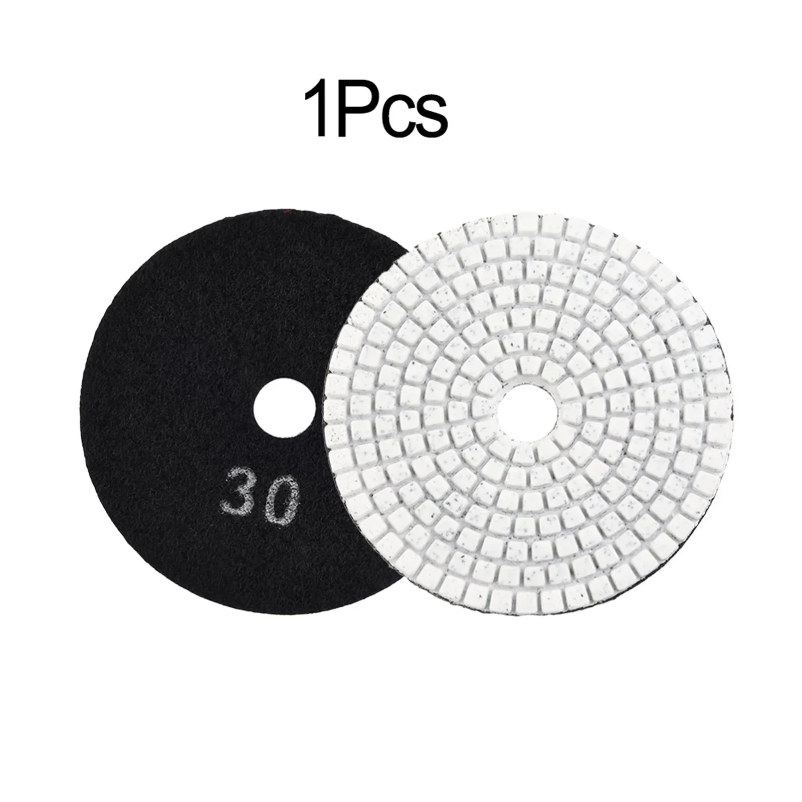 Diamond Polishing Pads for Granite, Stone, Marble, and Concrete – Wet/Dry, 100mm, Hook & Loop Backing, 4pc Set, 30-10,000 Grit