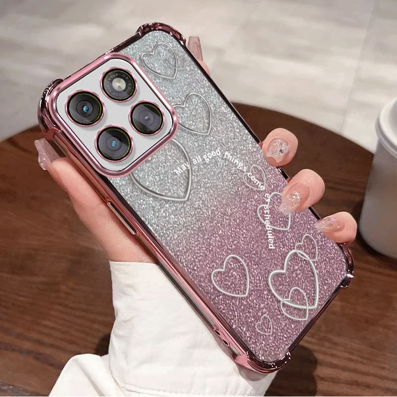 Glitter Plating Butterfly Pattern Shockproof Protective Phone Cover