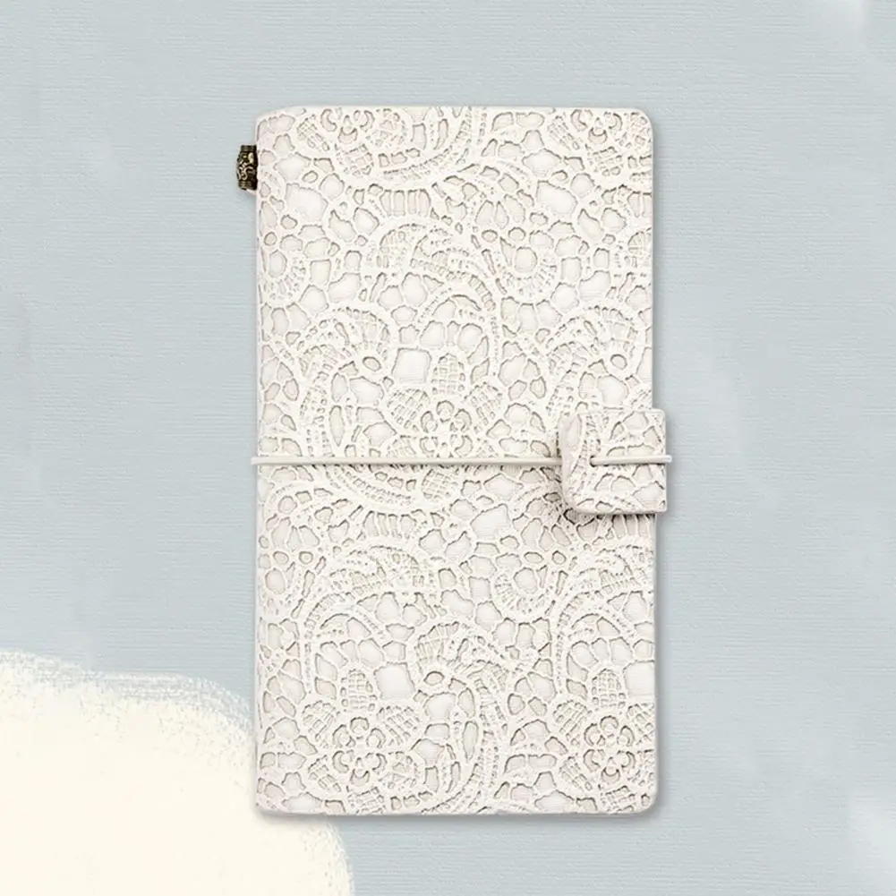 Faux Leather Diary Vintage European Lace Carved Flower A6 Travel Notebook Portable Student Journal Scrapbook Diary School
