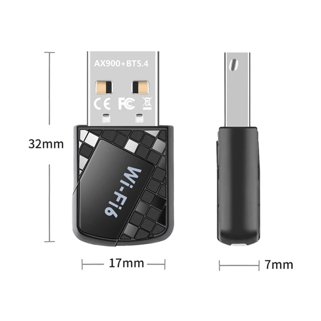AX900 USB WiFi 6 Bluetooth 5.4 Adapter 2in1 Dongle Dual Band 2.4G&5GHz USB Network Wireless Wlan Receiver For Win 10/11 New