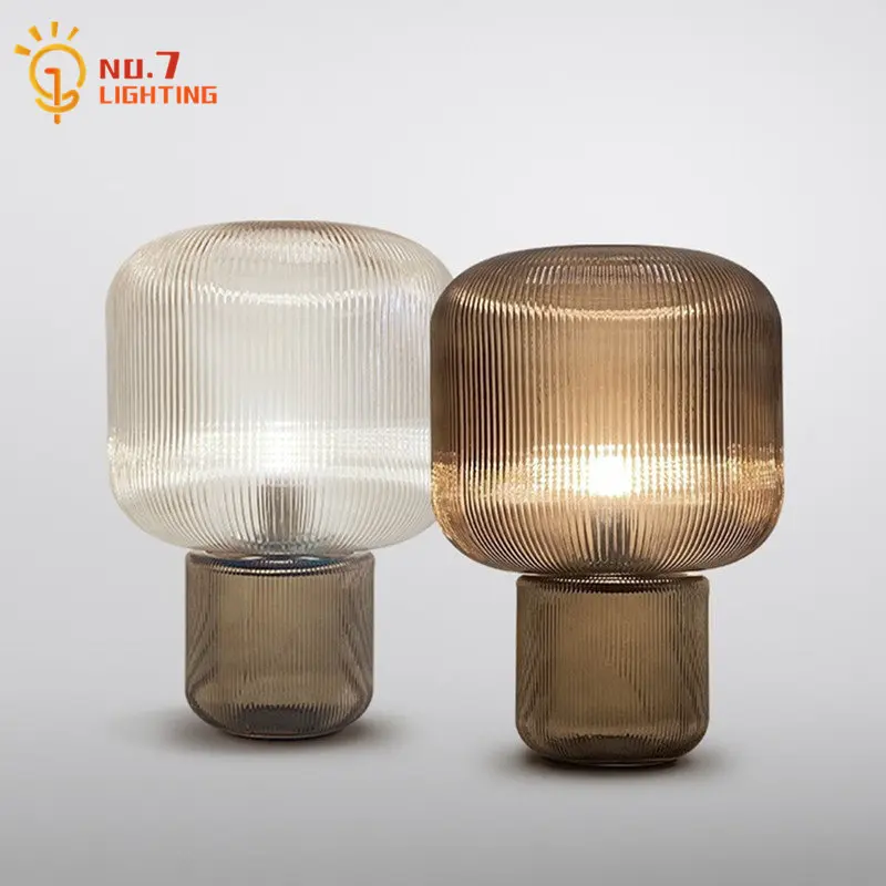 

Nordic Postmodern Minimalist Glass Table Lamp for Living/Model Room Hall Study Bedroom Hotel Bedside E27 LED Indoor Lighting Bar