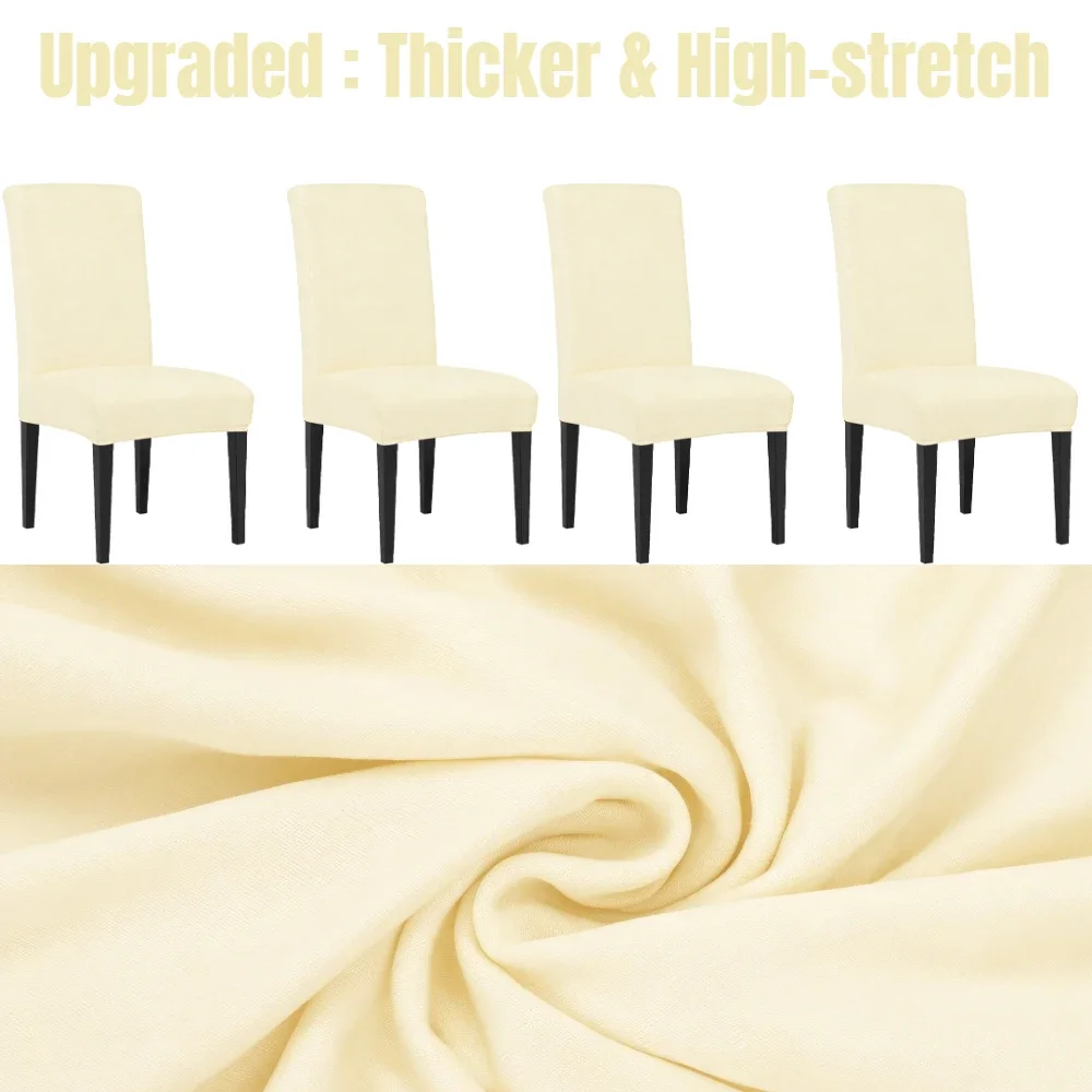 Elegant High-Stretch Dining Chair Slipcovers - Set of 4/8, Removable & Non-Slip Seat Protectors for Events and Home Decor