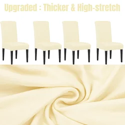 Elegant High - Stretch Dining Chair Slipcovers - Set of 4/8, Removable & Non - Slip Seat Protectors for Events and Home Decor (Upgrad beige)