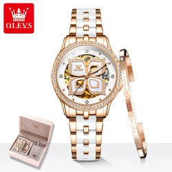 OLEVS 6612 Automatic Mechanical Watch For Women Original Waterproof  Stainless Steel Ladies Top Brand Luxury Reloj Para Mujer