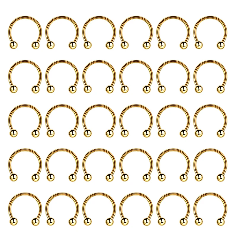 30PCS/Lot Surgical Steel Nose Rings Piercing Jewelry nose rings piercing jewelry body piercing earrings metal jewelry body piercing jewelry body jewelry