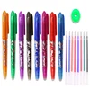 Erasable Gel Pen Refill 0.5mm Tip Painting Writing Drawing School Black Blue Red Pink Orange Green Purple Light Blue 8 COLOR 1