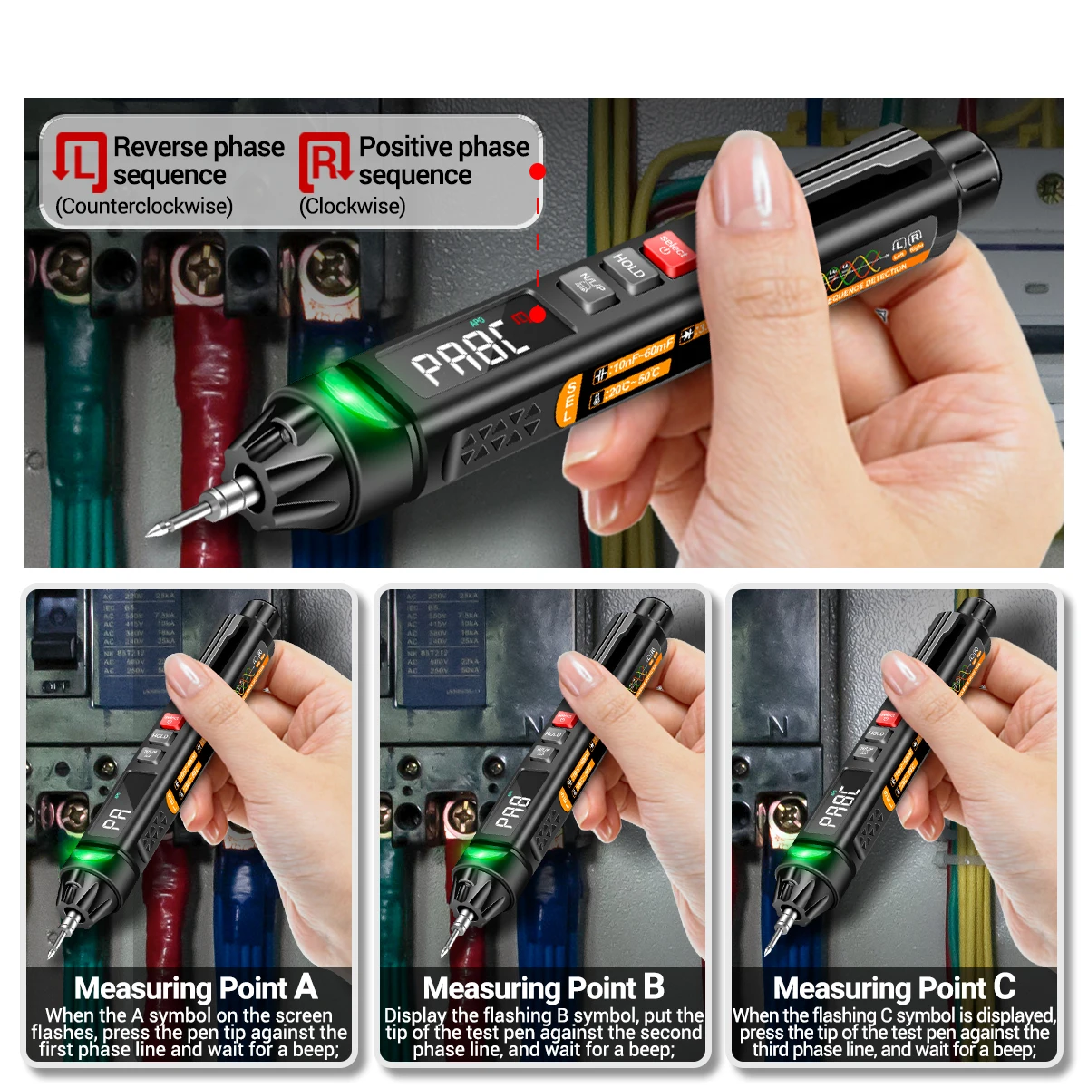 Mini Pen Multimeter with Voice Broadcast 6000 Counts Voltmeter VA Reverse LCD Display NCV Tester Voltage ANENG A3007 A3008 A3009 digital multimeter