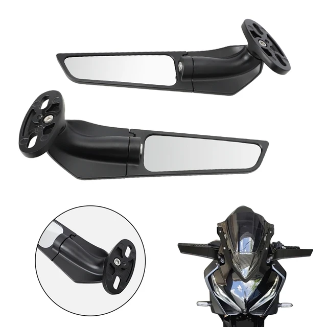 Geändert Motorrad Rückspiegel Wind Flügel Einstellbare Dreh Seite Spiegel  für Yamaha YZF R1 R6 R25 R3