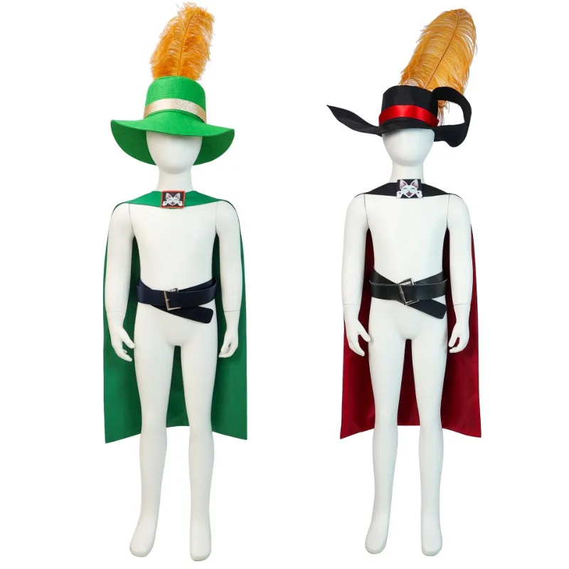 

Adult/Kids Puss in Boots Cosplay Cloak Hat Belt Costume Accessoreis Outfits Halloween Carnival Party Suit