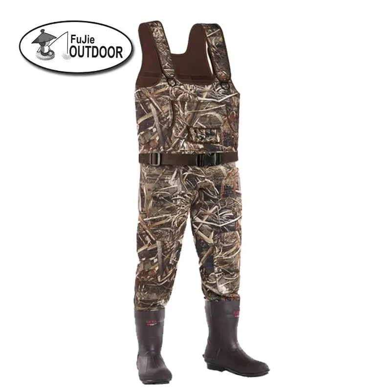 Bottes de chasse canard camouflage étanches isolées pour pêche et chasse au gibier d'eau