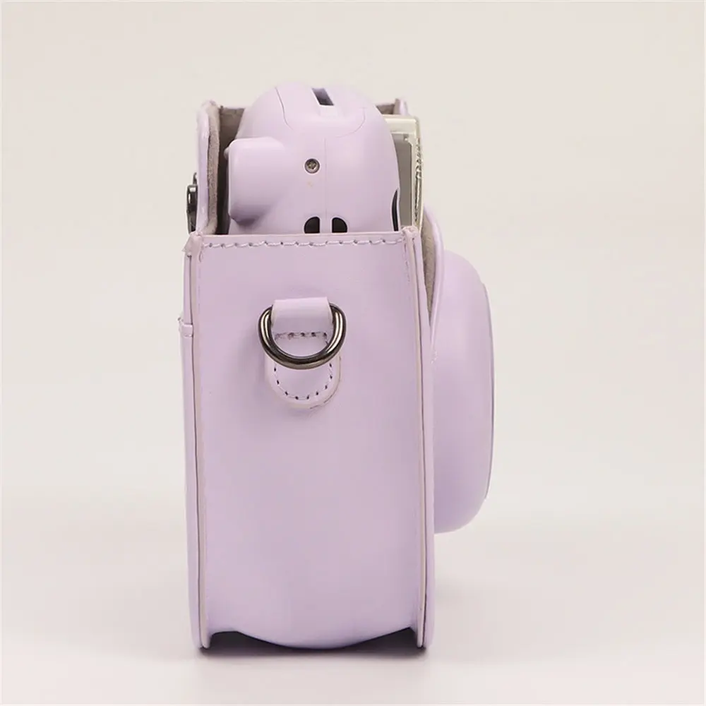 Étui En Cuir Synthétique Pour Fujifilm Instax Mini 12/11/9/8 - Motif Pâquerettes Vert - Avec Bandoulière Réglable Et Poche Photos - 13