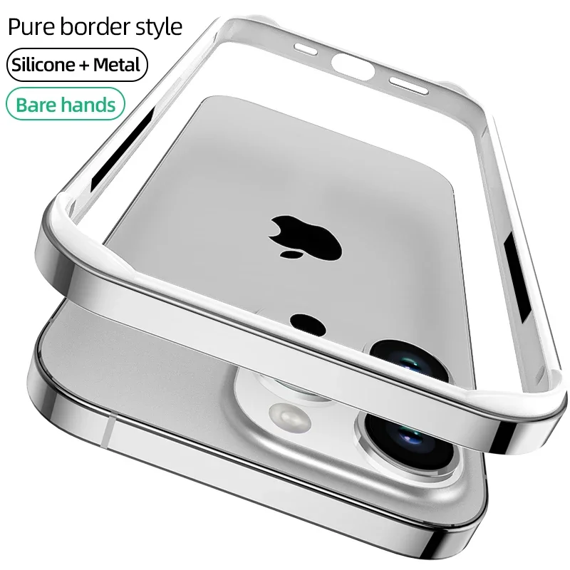 Hybrid Silicone Frame Aluminum Metal Phone Case with Enhanced Heat Dissipation Bumper