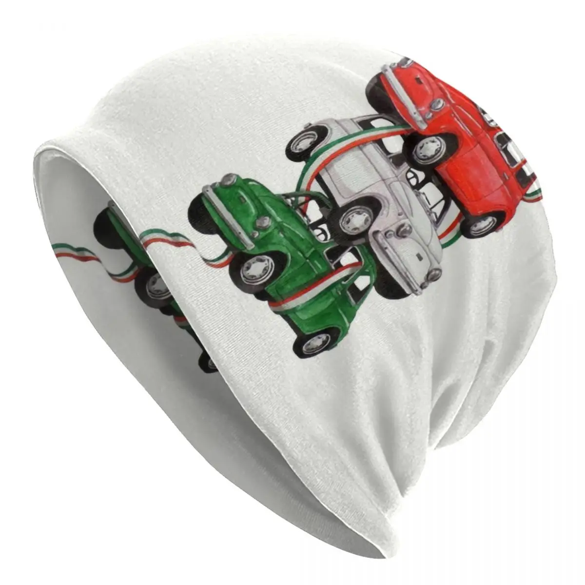 

Зимняя теплая вязаная шапка, винтажные крутые шапочки с итальянским флагом и автомобилем, облегающие шапки, шапки, итальянские гордости, облегающие шапки, уличная Лыжная шапка